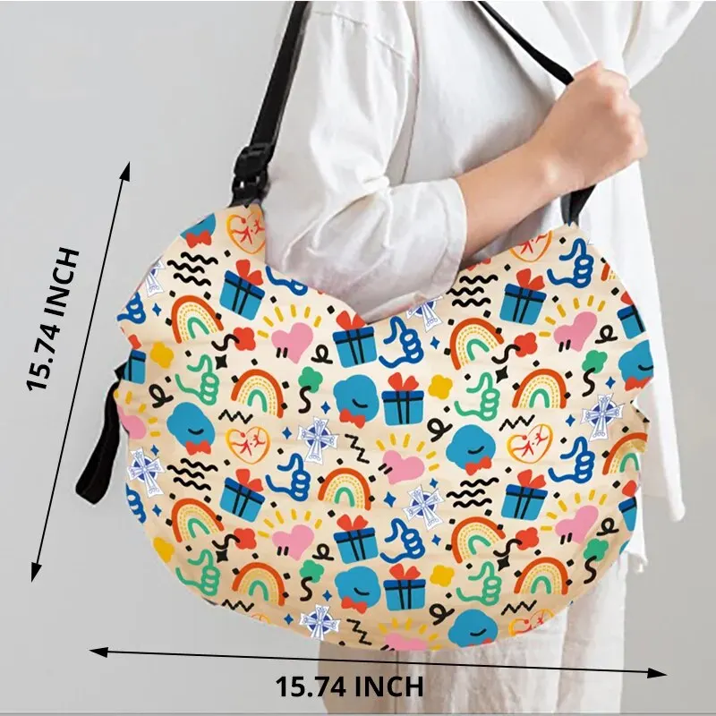 1pc Foldable Shopping Bag Eco-friendly Waterproof Portable Storage Bag Large Capacity Handbag Oversized Storage Bag For Travel