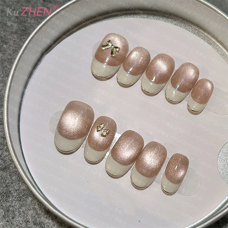 6グリッドミニボウネイルチャームゴールドシルバーボウパールネイルラインストーンネイルデコレーションパーツマニキュアアクセサリー