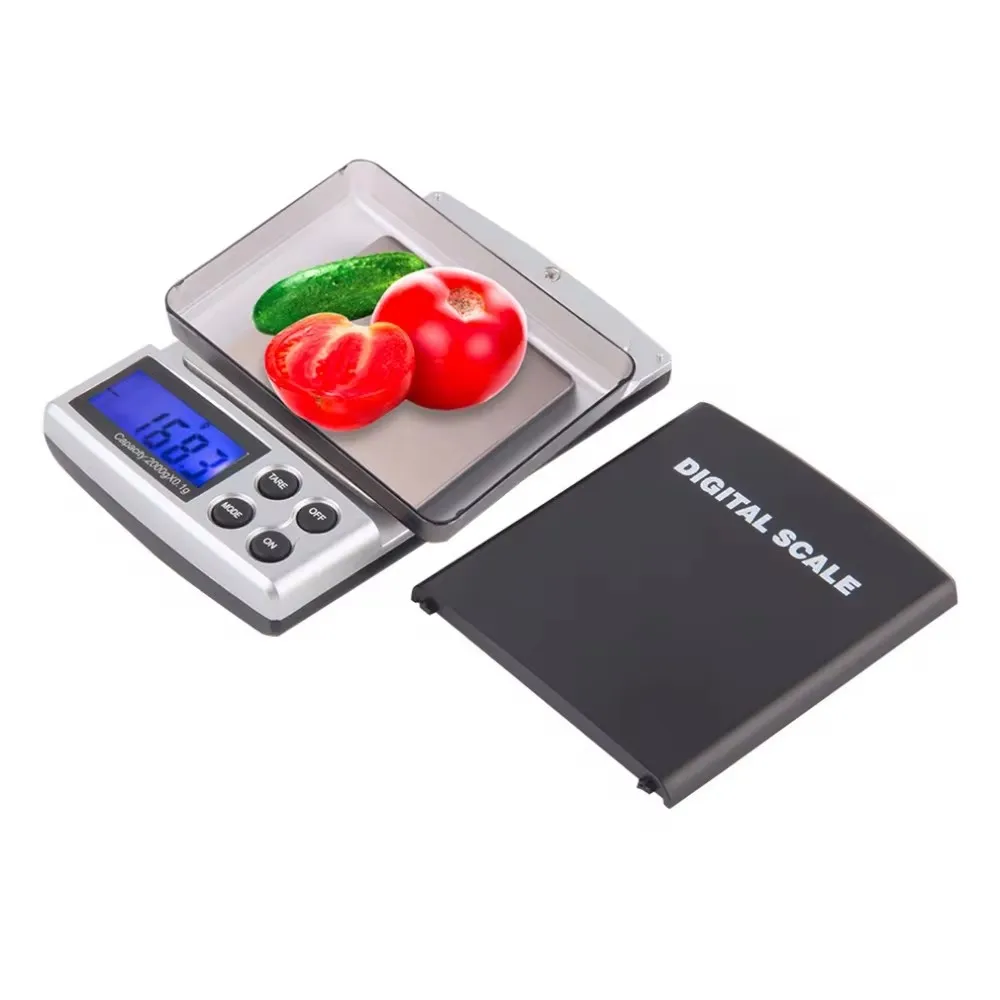 Mini Electronic Jewelry Scale Pocket 100/200/300/500/1000/2000g 0.01/0.1g Kitchen Scales Balance with BackLight