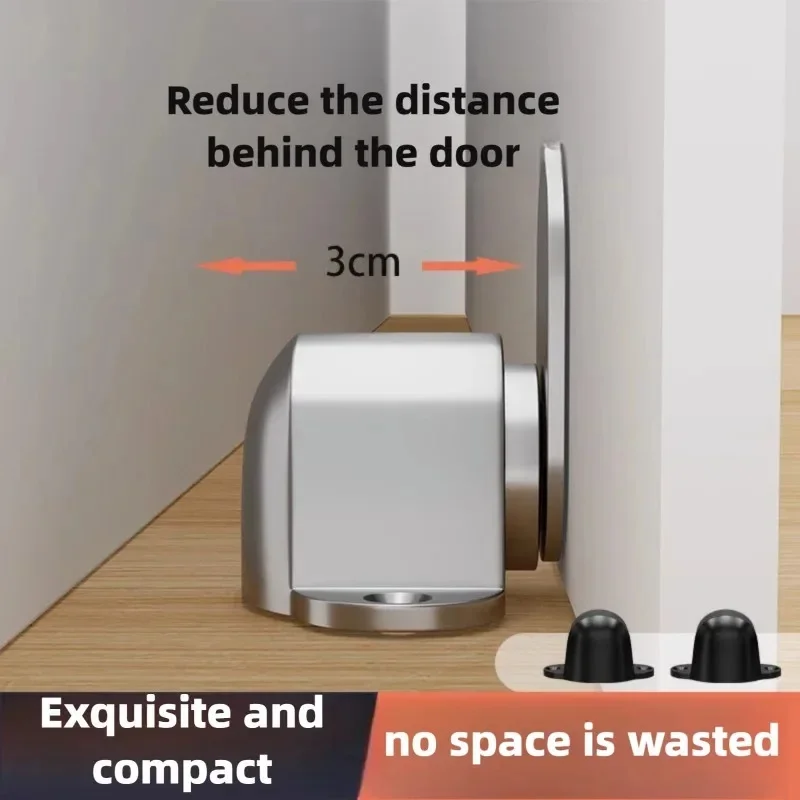 Household Multi-Scene Stainless Steel Floor Door Stopper with Super Suction Design, Stable Door Holder for Home Decor