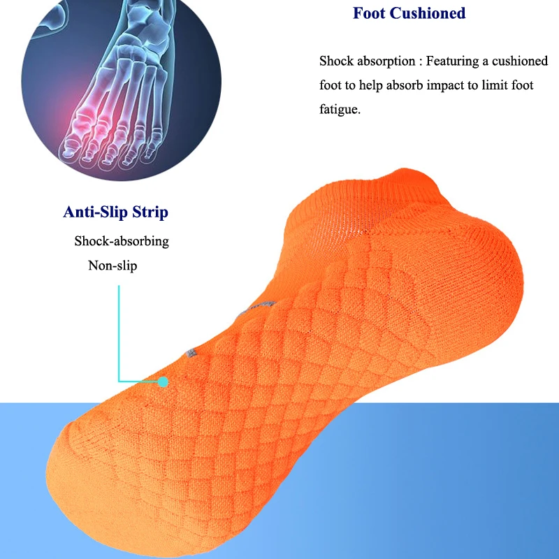 Men Sport Socks Sweat-absorbing Wear-Resistant Cushioned Terry Towel Massage Bottom Outdoor Running Compression Ankle Women Sock