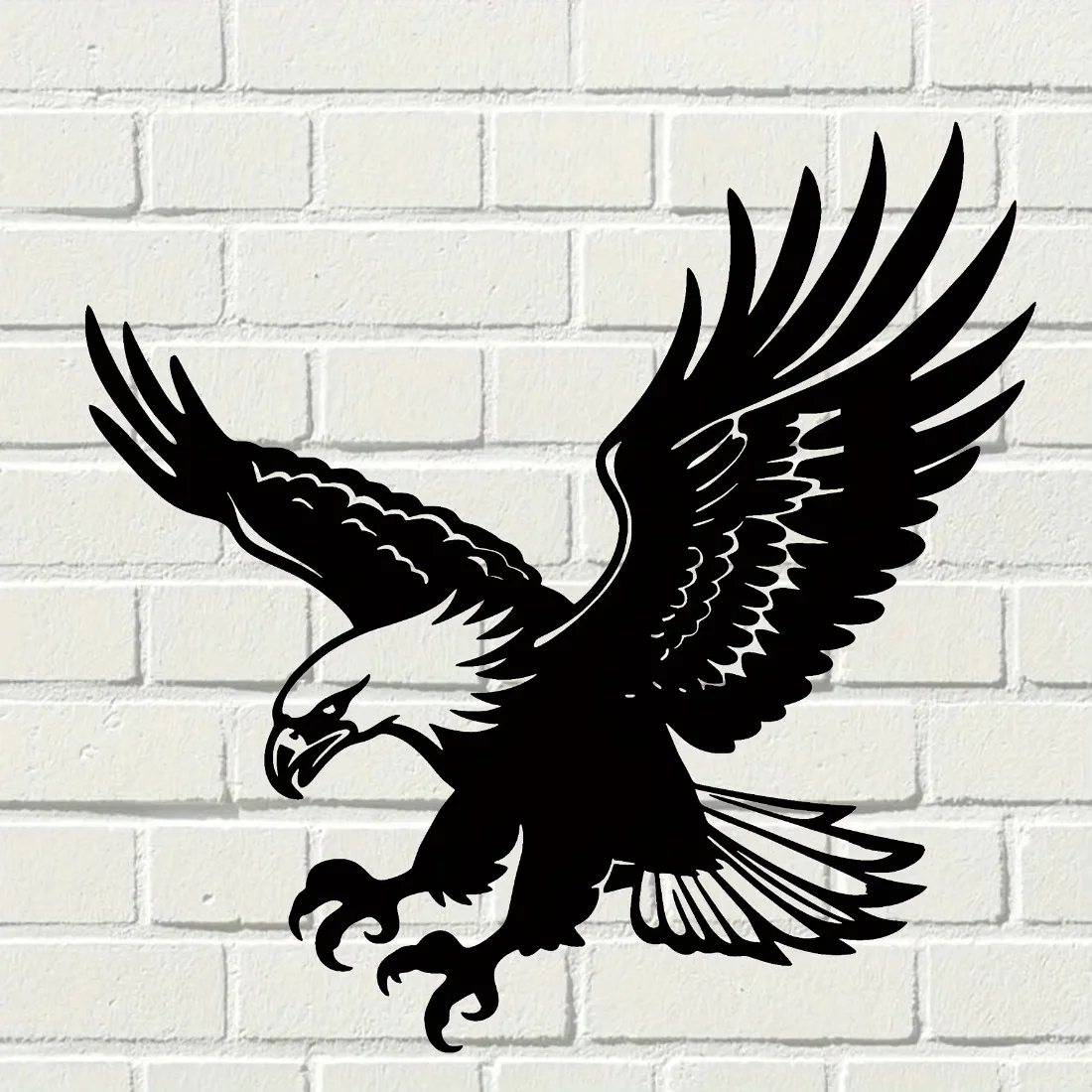 CIFBUY 1pc Outstretched Wings Eagle Falcon Metal Wall Art, 2D Flat Abstract Cutout Iron Sculpture, Powder-Coated Rustproof