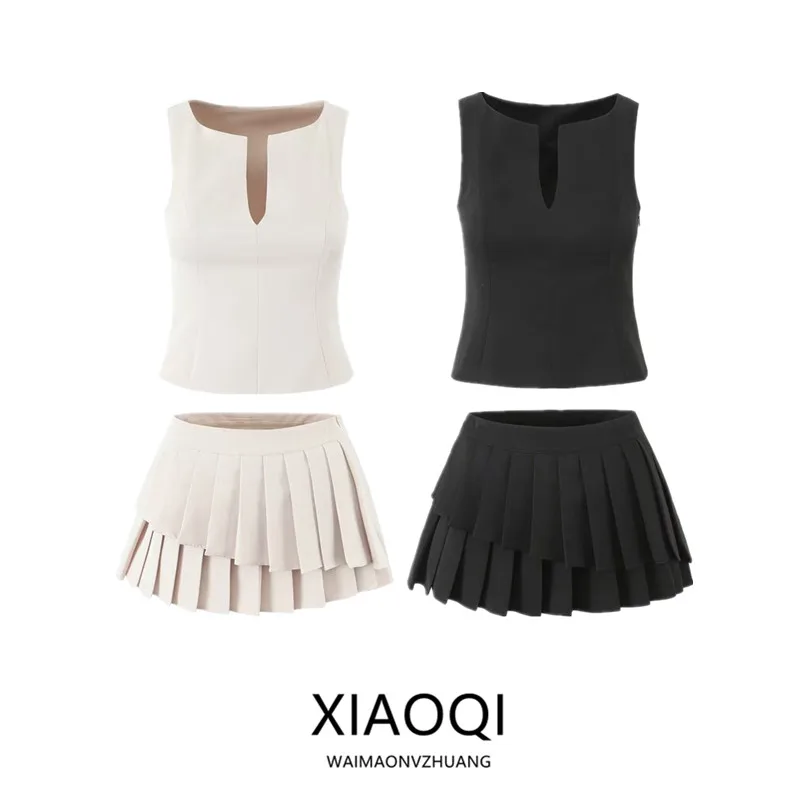 

Новая летняя женская юбка-миди с v-образным вырезом для похудения, комплект универсальной одежды со средней талией, офисная юбка