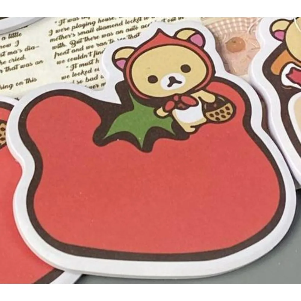 

Rilakkuma 4Pcs Irregular Sticky Notes Cute Cartoon Tearable Memo Pad for Student Office Decorative Note Paper Anime Stationery
