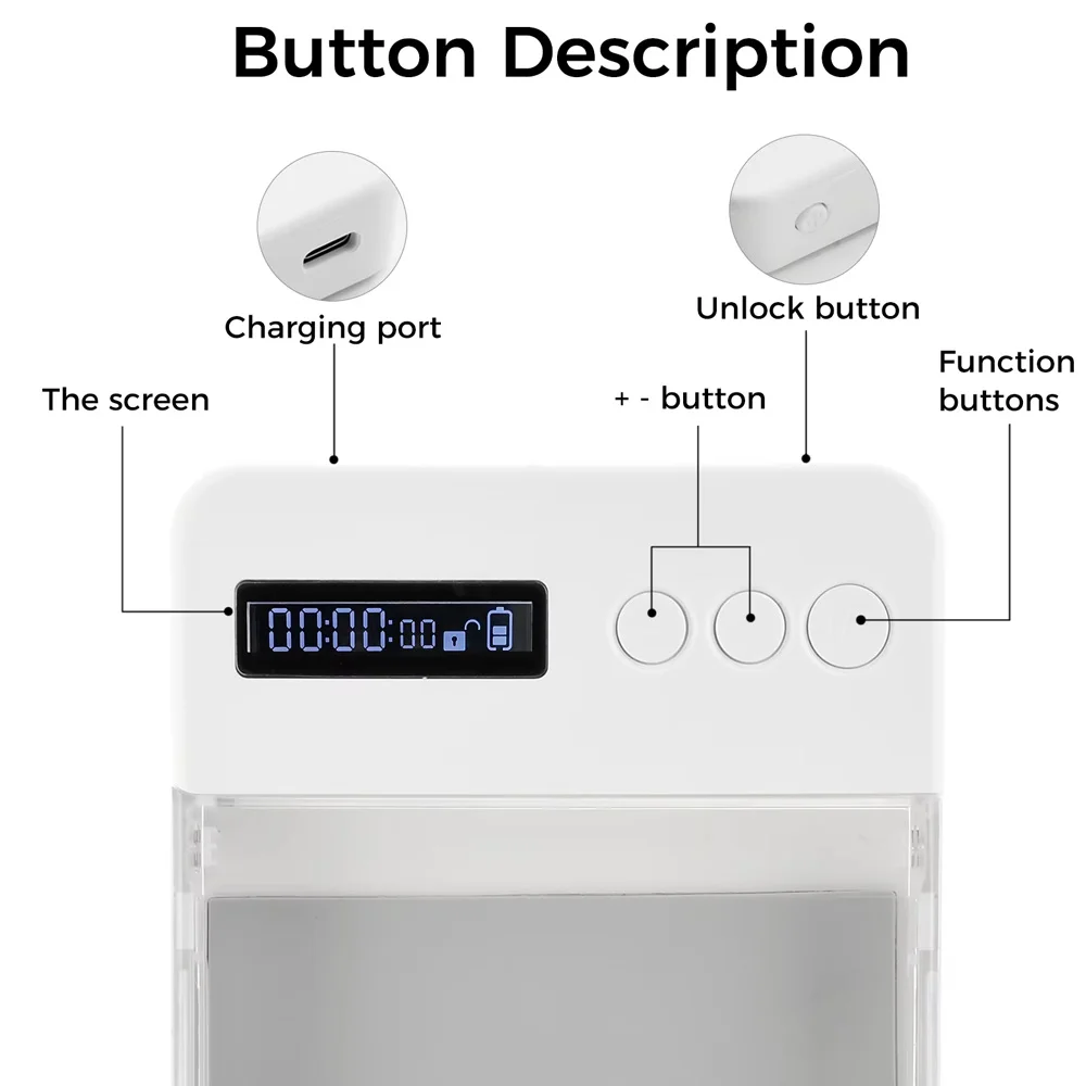 Mobile Phone Jail Timer Lock Box Self-Control Lock Timing Lock Case Universal Mobile Phone Container Box For Kids Student
