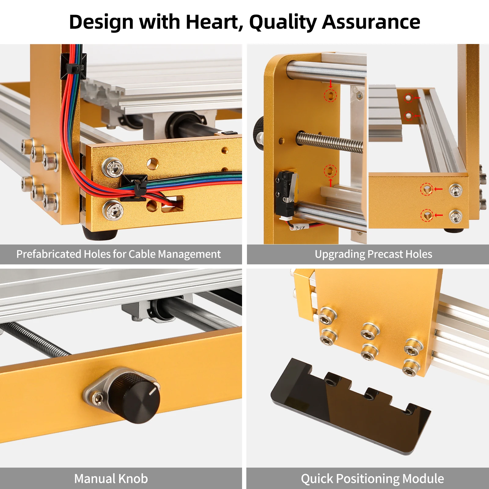 Machine CNC3018pro 500W toupie CNC tout métal, 3 axes, interrupteurs de fin de course et arrêt d'urgence avec contrôle GRBL hors ligne