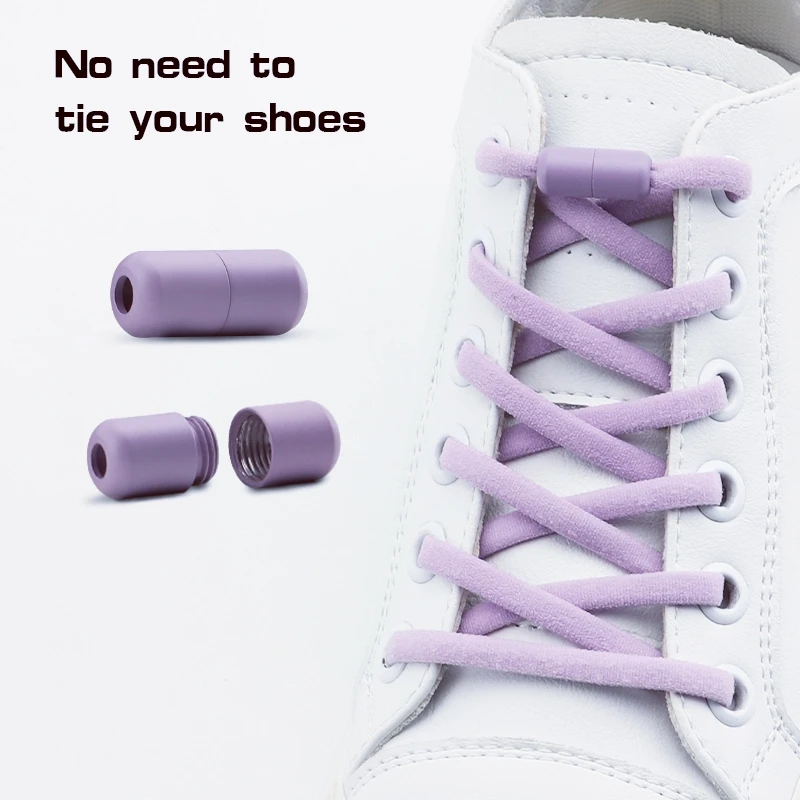1 Pair Capsule Lock Shoelace Without Ties Sneakers No Tie Shoe Laces Children Adults Quick Lace on/Off Shoelaces for Shoes New