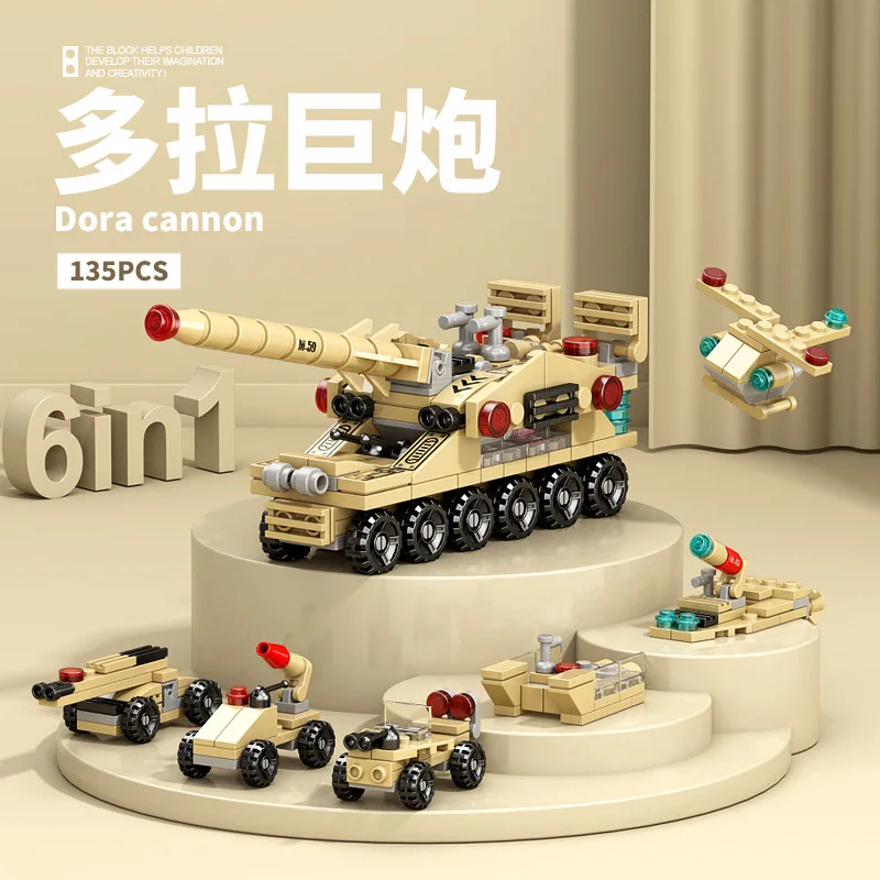 Set De Bloques De Construcción Militar - Tanque Y Helicóptero Artillero 1138765