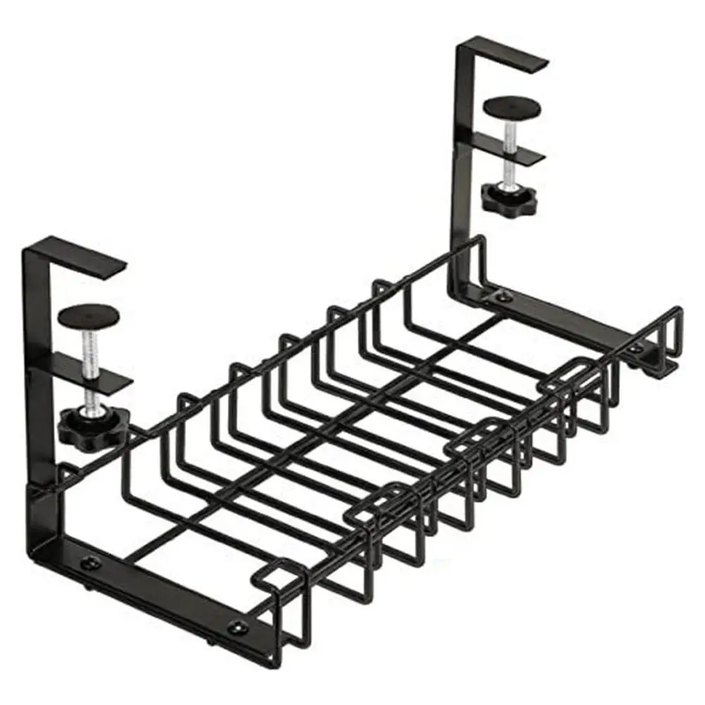 

Adjustable Height Cable Management Tray Adjustable Brackets Clutter-Free Workspace Easy Installation Cord Management Solution
