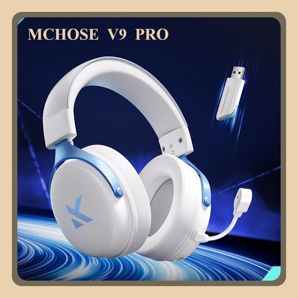 New MCHOSE V9 Pro Music Gaming Headphones 3-mode Wireless Noise Reduction Mic Customized Head-mounted Music Earphones Pc USB7.1