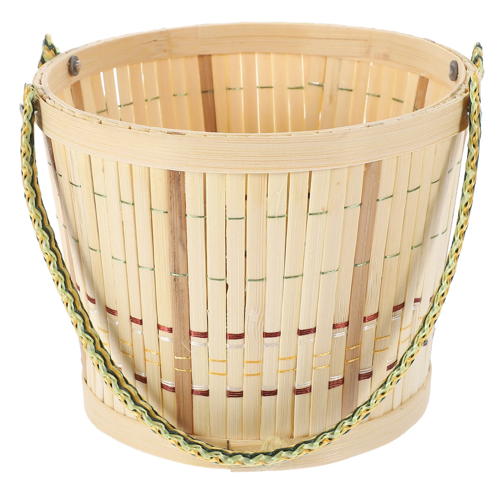

Bamboo Storage Basket Egg Decorative Baskets Manual Home Woven Small Countertop for