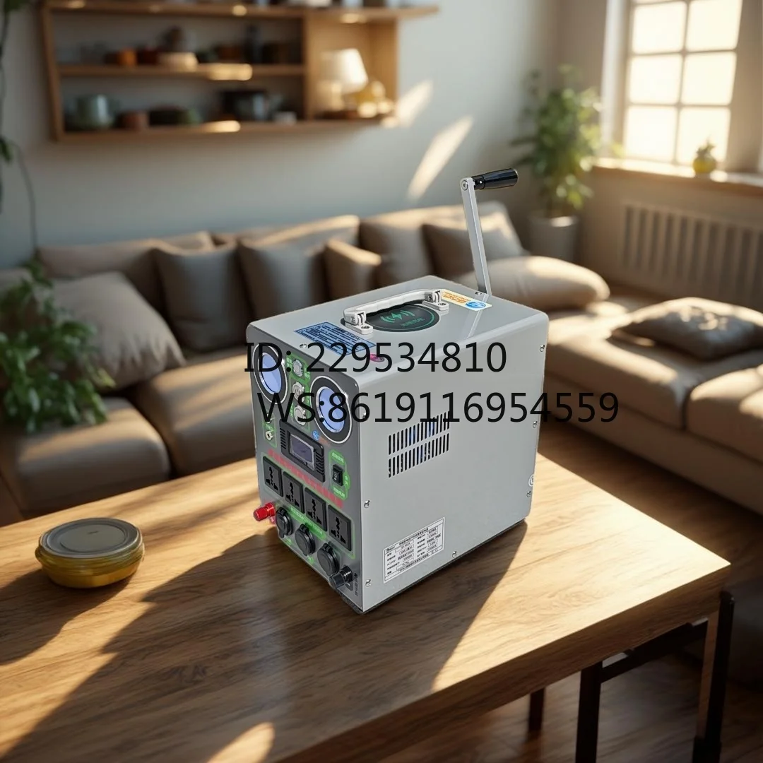 High Power 1500W Hand Crank Generator 110V/220V | USB Phone Charging Treasure for Outdoor Backup