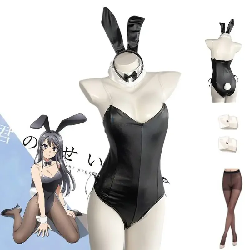 Animal Seishun Buta Yarou wa Bunny Girl Senpai no Yame wo Minai Косплей Костюм Девушки Сексуальный Милый Искусственная Кожа Кролик Хэллоуин