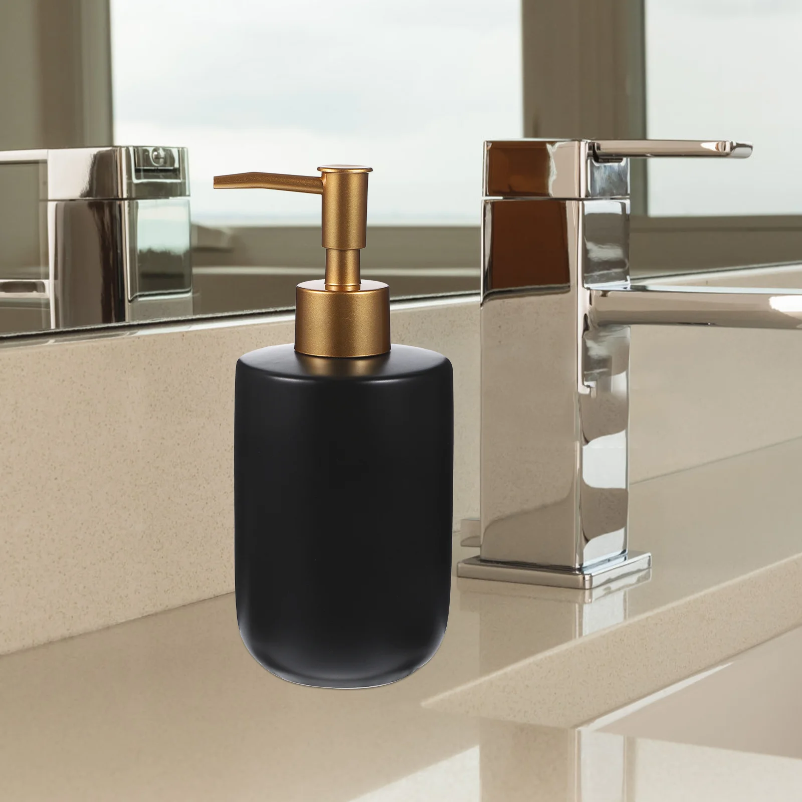 

Shower Pump Bottles Shampoo Refillable Empty Container Black Bathroom Soap Dispenser