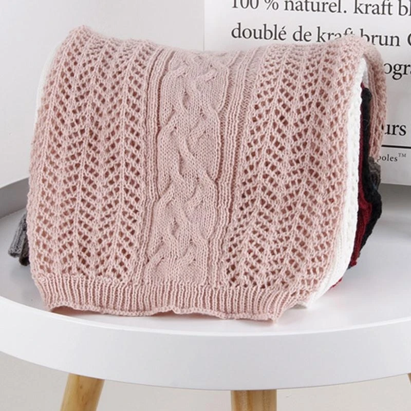 Unisex Winter Twist Cable Knitted Neck Warmer Gaiter Color Outdoor Windproof Stretchy for Infinity Circle Loop Sca
