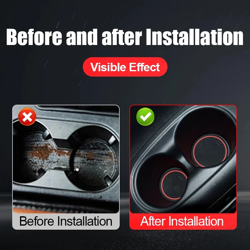 حصيرة صندوق تخزين كوب ماء مانعة الانزلاق لنيسان باترول Y62 ، تصميم داخلي ، وسادة تنظيف واقية للتعديل ، إكسسوارات #3