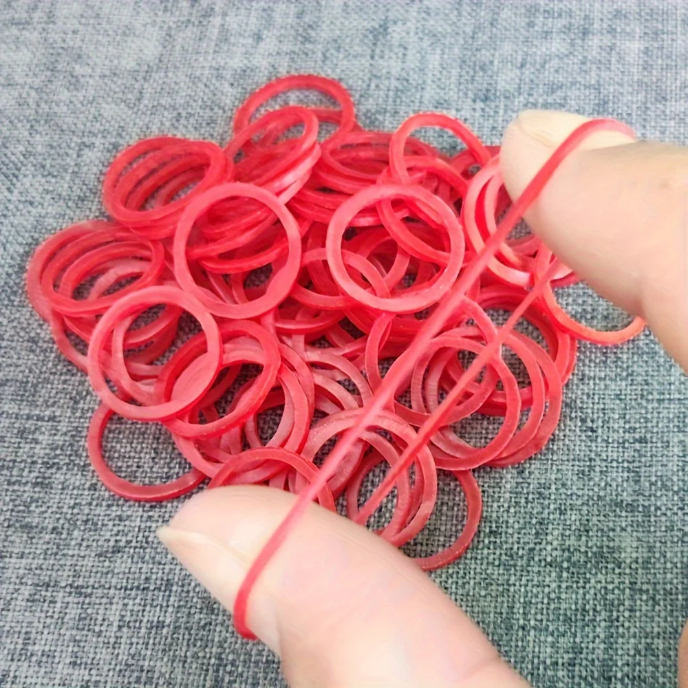 2000 Stuks Rode O Ringen Elastiekjes 1.5Cm/0.6Inch Elastiekjes Elastische Rubberen Ring Rekbare Latex Ringen Benodigdheden