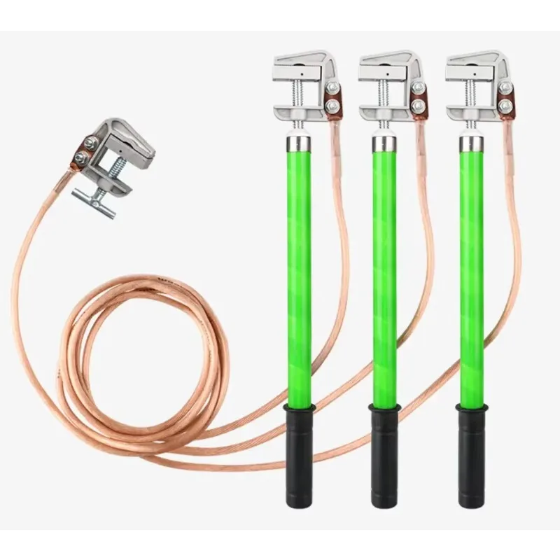 مجموعات أمان التأريض ذات الجهد العالي 11/24/35/110/220kV مجموعة التأريض الخارجية مع سلك رافعة الأرض وقضبان للسلامة الكهربائية