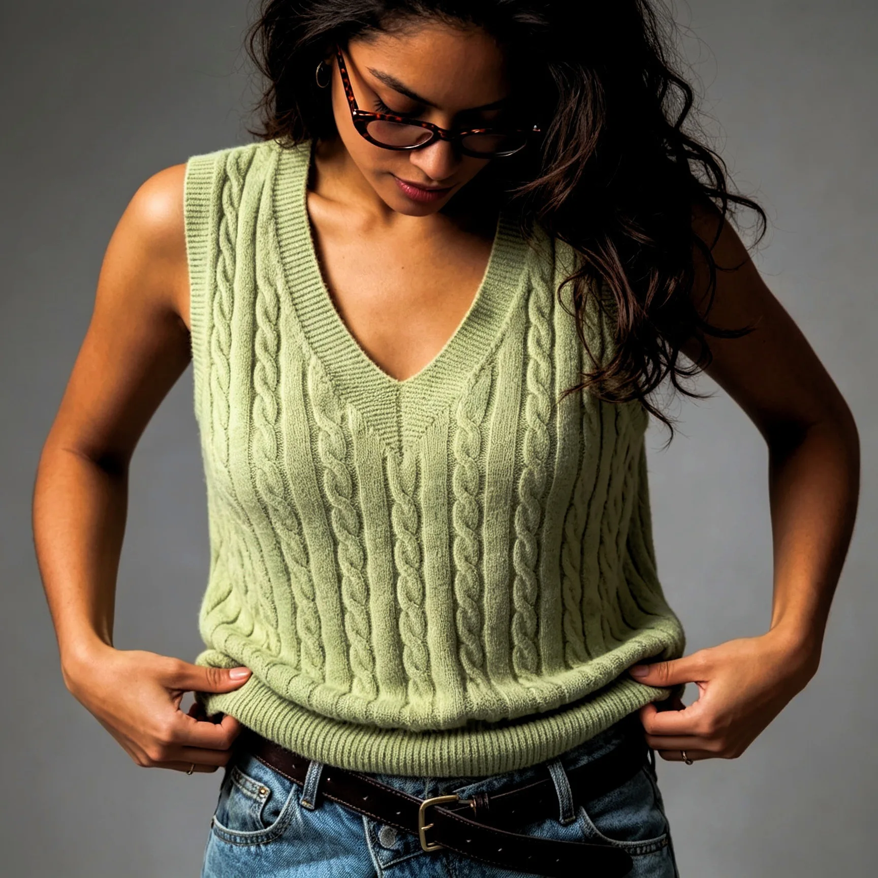 Chic Lazy High-end Sense Sweaters Vests Tops Light Ripe and Good-looking 2026 Spring Pink Knitted Sweater Vest Jacket Y2K