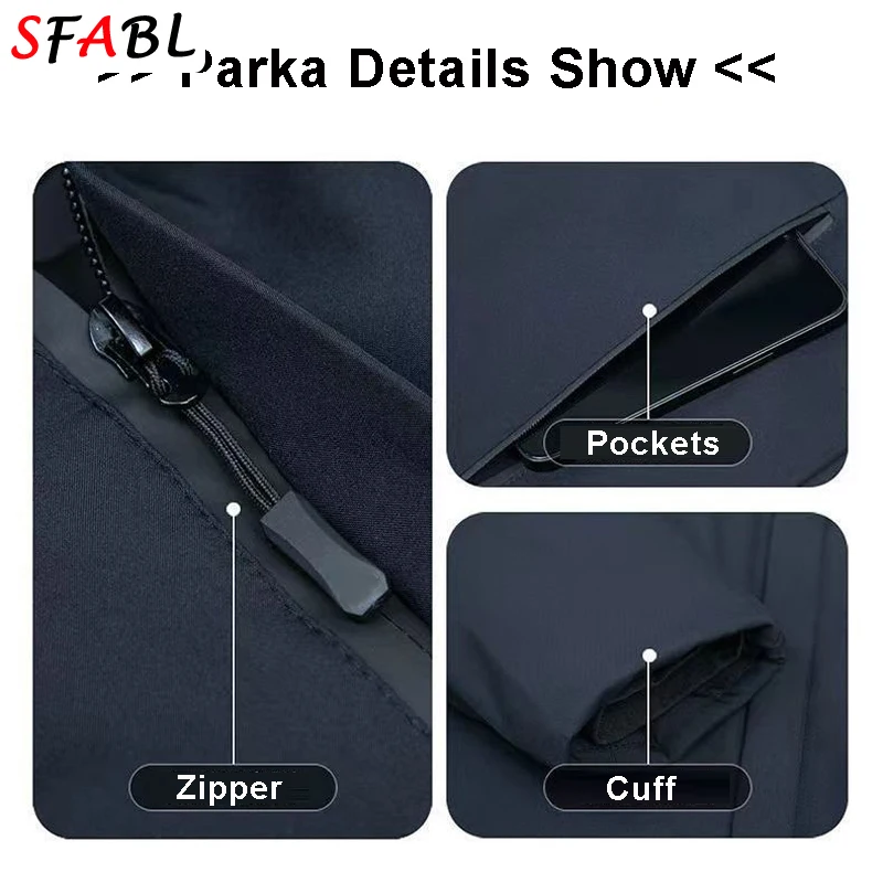 جديد رشاقته الصوف سترة مقنعين سترة الرجال شتاء دافئ يندبروف على الجليد جواكت شتوية للرجال الحرارية معطف ثقيل المشي لمسافات طويلة الذكور #6