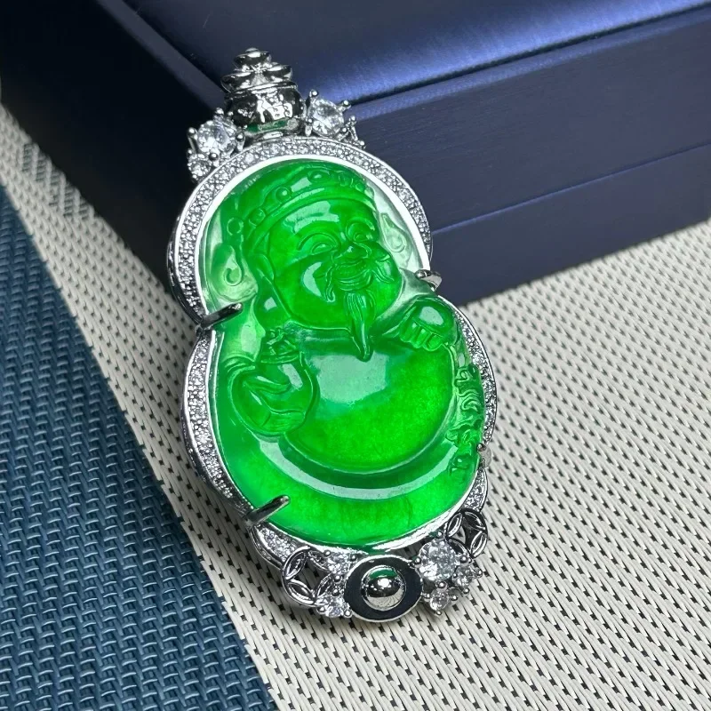 

Natural High-ice Quartzite Jade Pendant, Classic Fashion Ethnic Style Pendant Necklace Jewelry