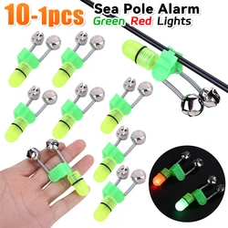 1-10pcs Fishing Jingle Bells Fishing Bite Alarm Light With Twin Bells Ring Fishing Bite Alarm Indicator Fishing Rod Clamp Tools