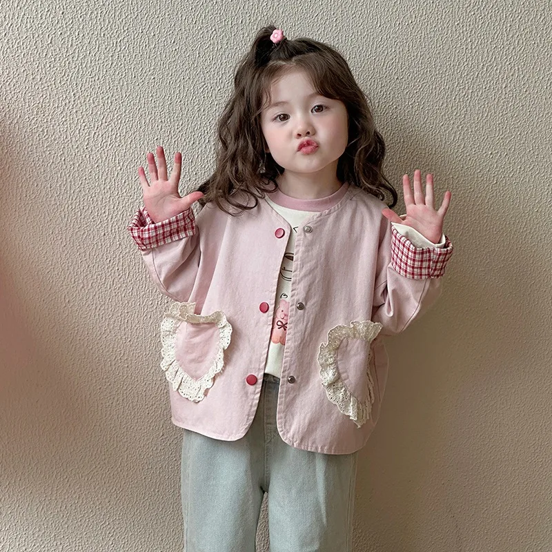 

Girls' Windbreaker Jacket Spring and Autumn 2025 New Style Children's Western-style Korean Version Spring Clothing Girls Baby