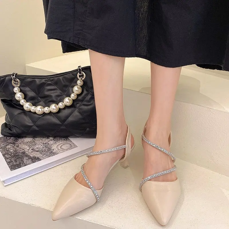 New Stylish Women's Flats Embellishments Korean Version Spring 2024 Trendy One-piece Bow Design Casual Shoes