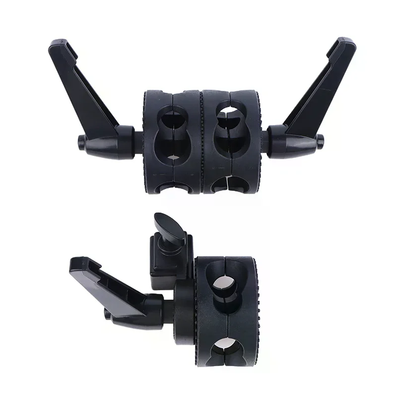 Swivel Single/Double Head Grip Holder Bracket Photography Studio Boom Reflector Arm Support Angle Clamp for Photo Poles