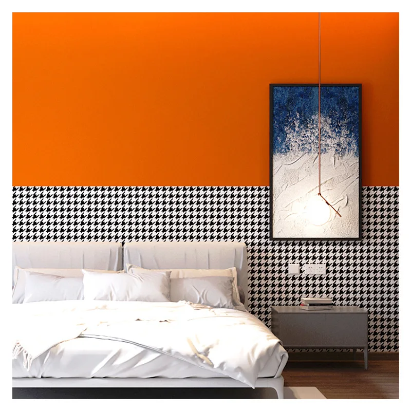 Thousand Bird Pattern Wallpaper Nordic Style Luxury Bedroom Living Room Headboard Sofa Background Orange Red Wallpaper
