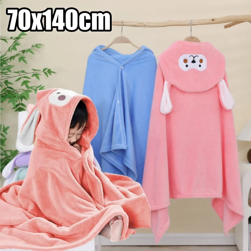 

Детский халат с накидкой с капюшоном, детское банное полотенце с героями мультфильмов, пончо, впитывающий коралловый флисовый плащ для ванны для младенцев, малышей, детей