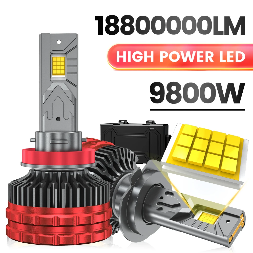 

9800W 18800000LM H7 H4 H11 Led Headlight High Power 8890 CSP Canbus H1 9005 HB3 9006 HB4 9012 HIR2 Turbo Lamp Car Led Headlamp