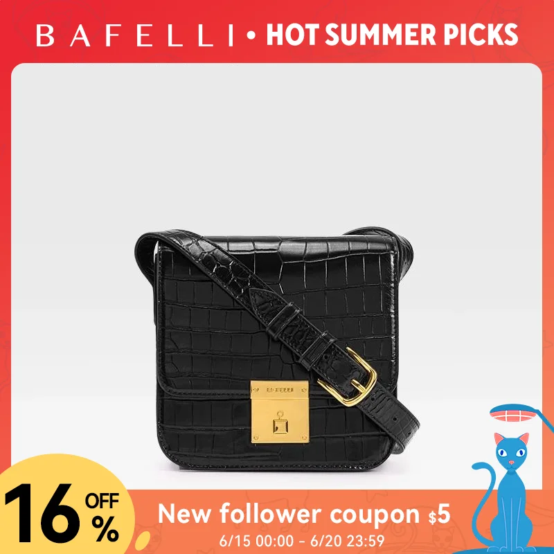 

BAFELLI WOMEN BAGS FASHION 2026 LEATHER MINI BOXY BAG CROSSBODY ORIGINAL DESIGNER LUXURY SHOULDER SADDLE MESSENGER FEMALE