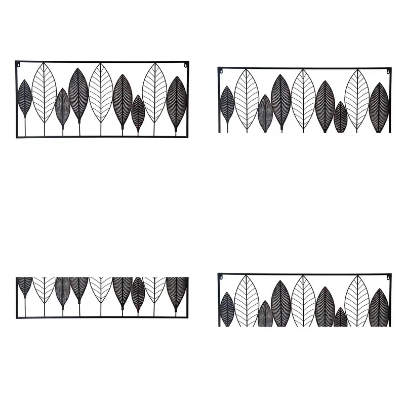 Metal Leaf Wall Hanging Home Decoration Framed Wall Art Sculpture for Living Room