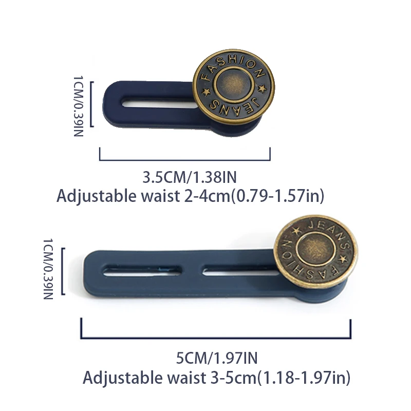 3PCS Pants Waistband Extension Button Removable Jeans Waistband Elastic Expander Adjustable Retractable Button