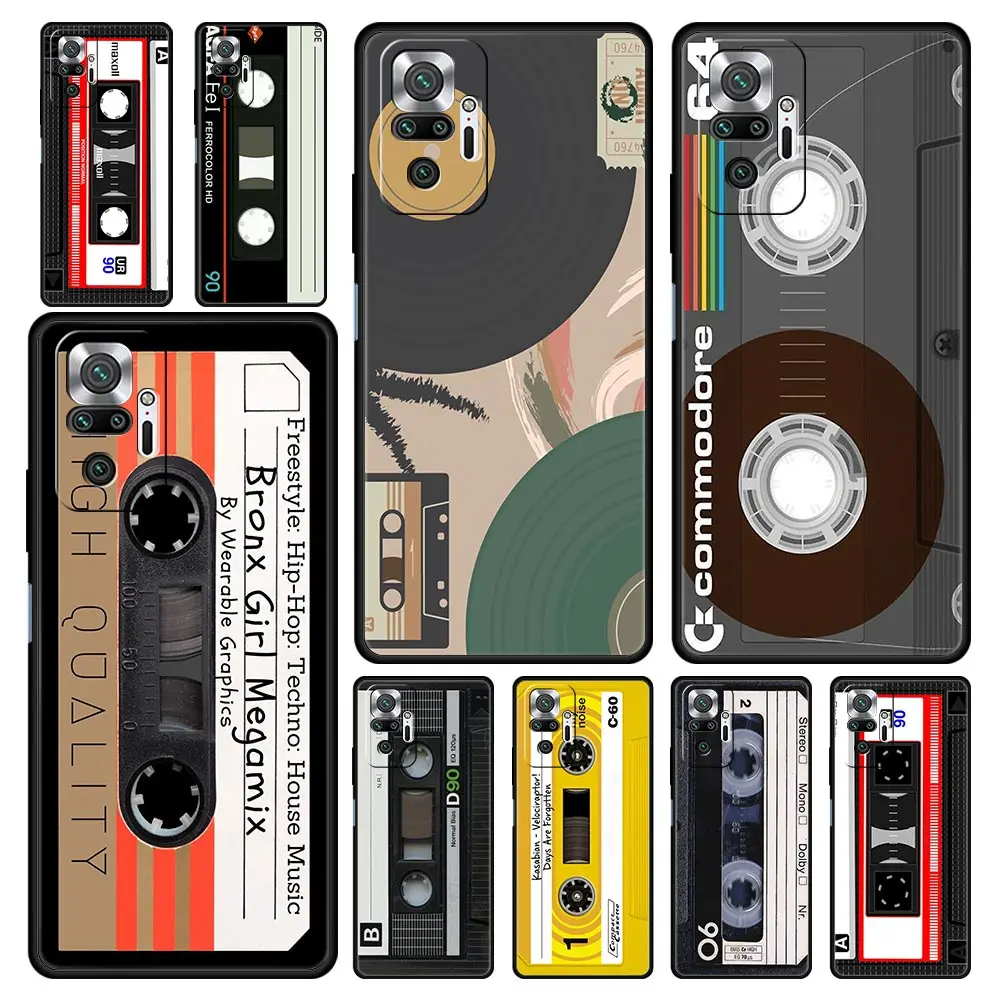 

Phone Case Cover for Redmi 14C 13C Note 15 14 13 12 10 11 Pro Plus K40 4G 5G Soft TPU Shell Vintage Cassette Tape Retro Style
