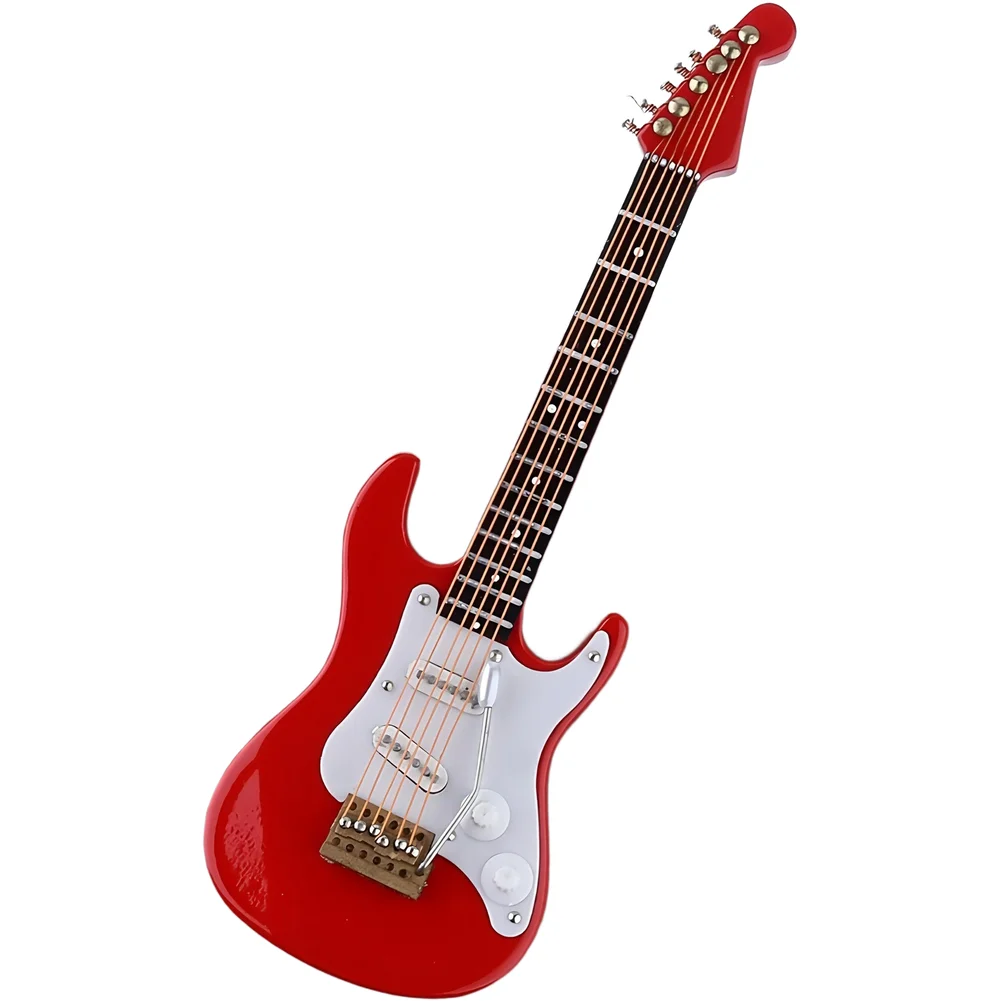 Non Playable Instrument Miniature Electric Guitar Realistic Guitar Replica Miniature Guitar Detailed Wooden Craft