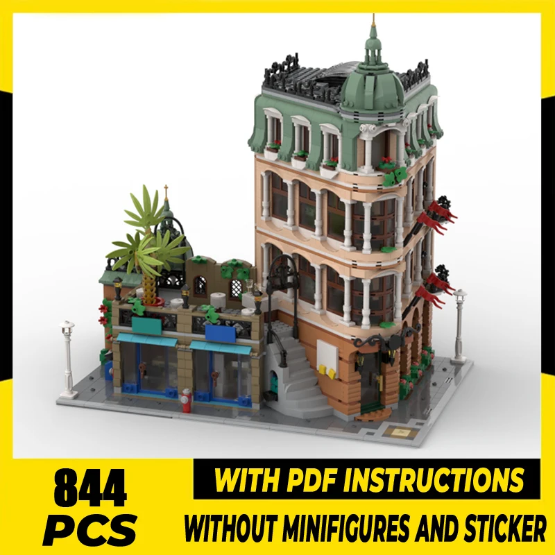 

Street View Moc Building Blocks Hotel Extension -Famous Scene Model Technology Brick DIY Assembly Construction Toy Holiday Gifts