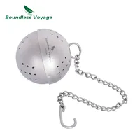 Boundless Voyage Titanium Tea Filter Tea Ball Infuser for Loose Tea Lightweight Tea Steeper with Extented Chain Hook For Camping