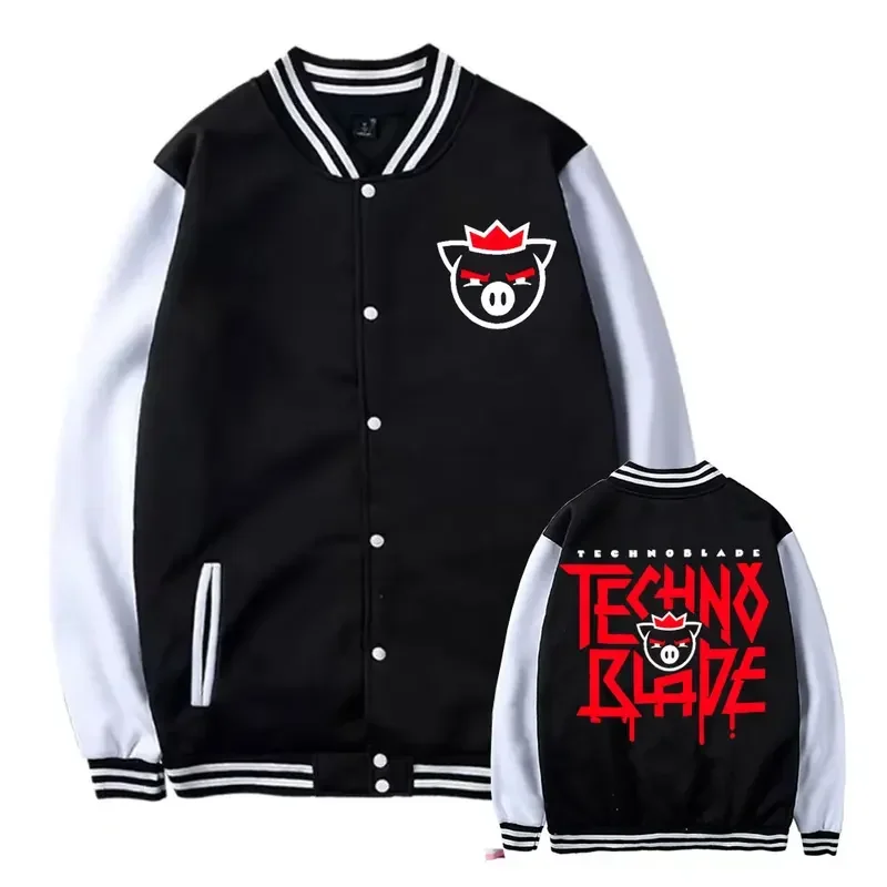 

Technoblade Merch Graphics Oversized Print Baseball Uniform Men Women Bomber Jackets Streetwear Casual Cardigan Outerwear Coats