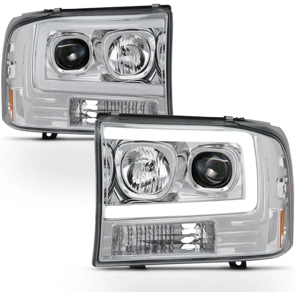 

- For 1999-2004 Ford F250 F350 SuperDuty [LED Tube] Projector Headlights Headlamps Driver & Passenger Side