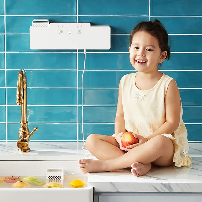 เครื่องล้างผักและผลไม้ติดผนังเครื่องล้างผักในครัวเรือนเนื้ออัตโนมัติเต็มรูปแบบ