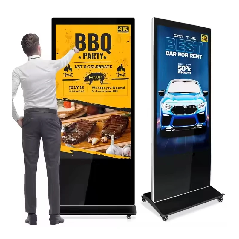 Interactive 43-Inch LCD Touch Screen Digital Kiosk Floor-Standing Totem For Indoor Animation Advertising And Signage Displays