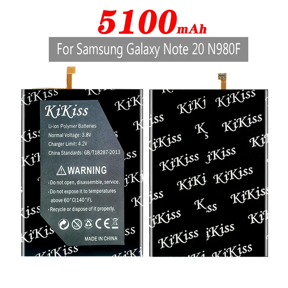 KiKiss Battery EB-BN980ABY 5100mAh For Samsung Galaxy Note 20 Note20 N980F SM-N980F/DS N980 Battery EBBN980ABY Batterij