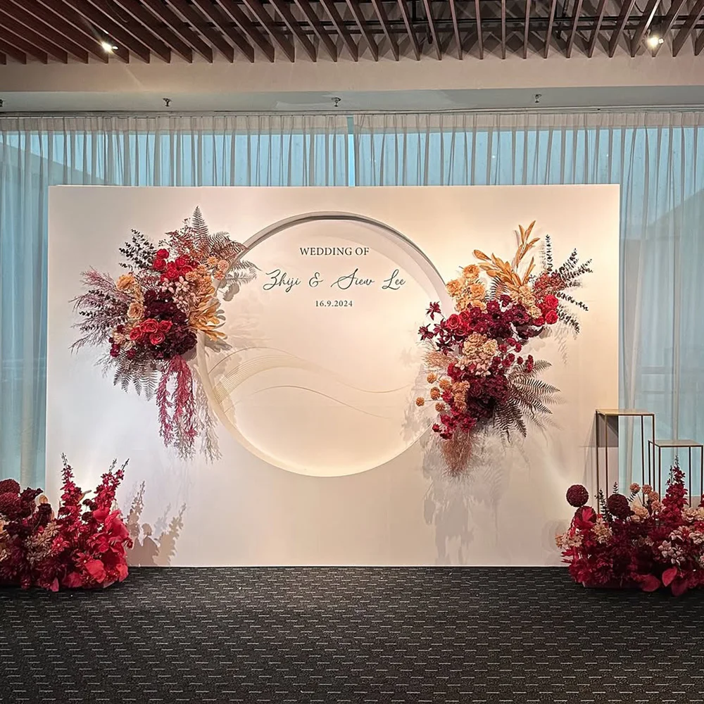 

FSDKX Large Wedding Stage Pvc Backdrop Panel Stage Arch Backdrop Stand for Wedding Events Banquet