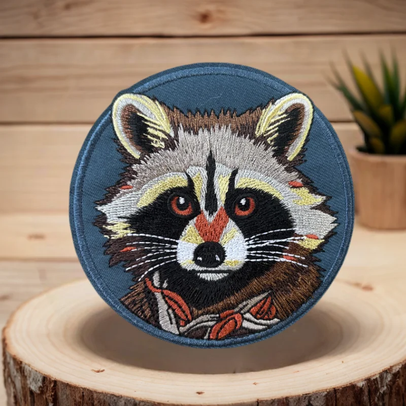Parche táctico bordado Raccoon para chaleco MOLLE, gancho-bucle - imagen 3