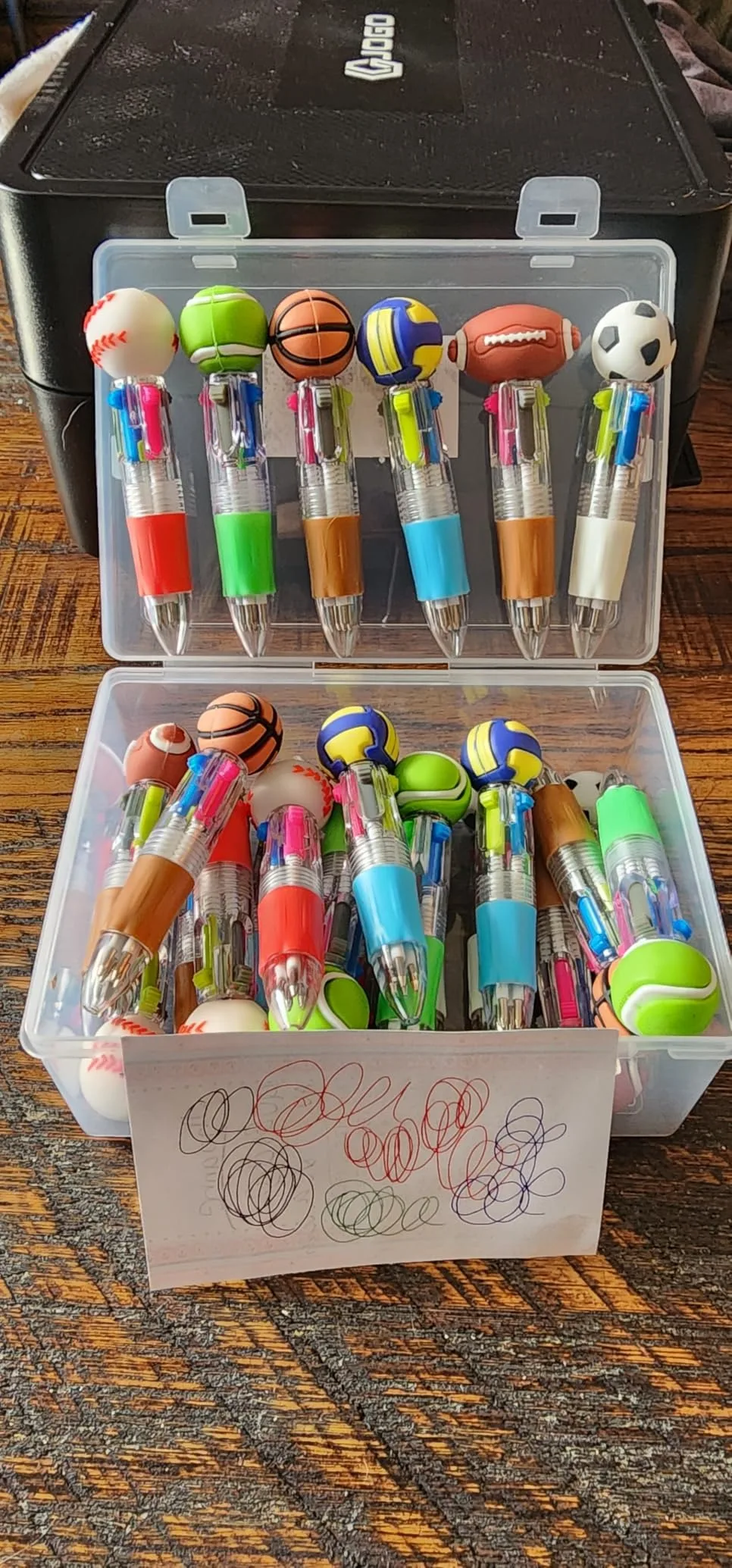 24 Pcs Wholesale 4-Color Various ball sports Retractable Ballpoint Pen | Portable Multi-Color Pens Journaling School Supplies