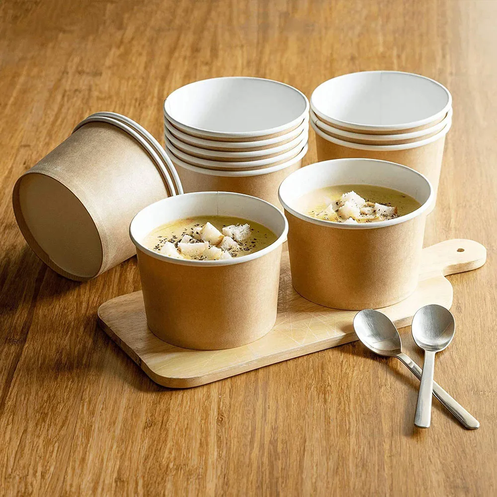 5/10/30/50/100 stücke Einfarbig Kraft Papier Eis Tasse Einweg Dessert Snack Schüssel kinder Geburtstag Party Baby Dusche Dekor – Detail 4