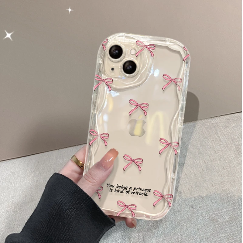 Wave transparent pattern Case For Samsung Galaxy S24 S23 S22 Ultra S20 Fe S21 Plus A23 A22 A52S A32 A14 A34 A54 A24 A13 5G 4G wa