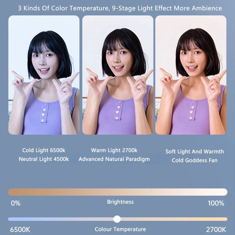 Lampu Selfie Kecantikan Ponsel dengan Cermin Portabel untuk Mengambil Foto Langsung Lampu Mini Putar Universal untuk Smartphone